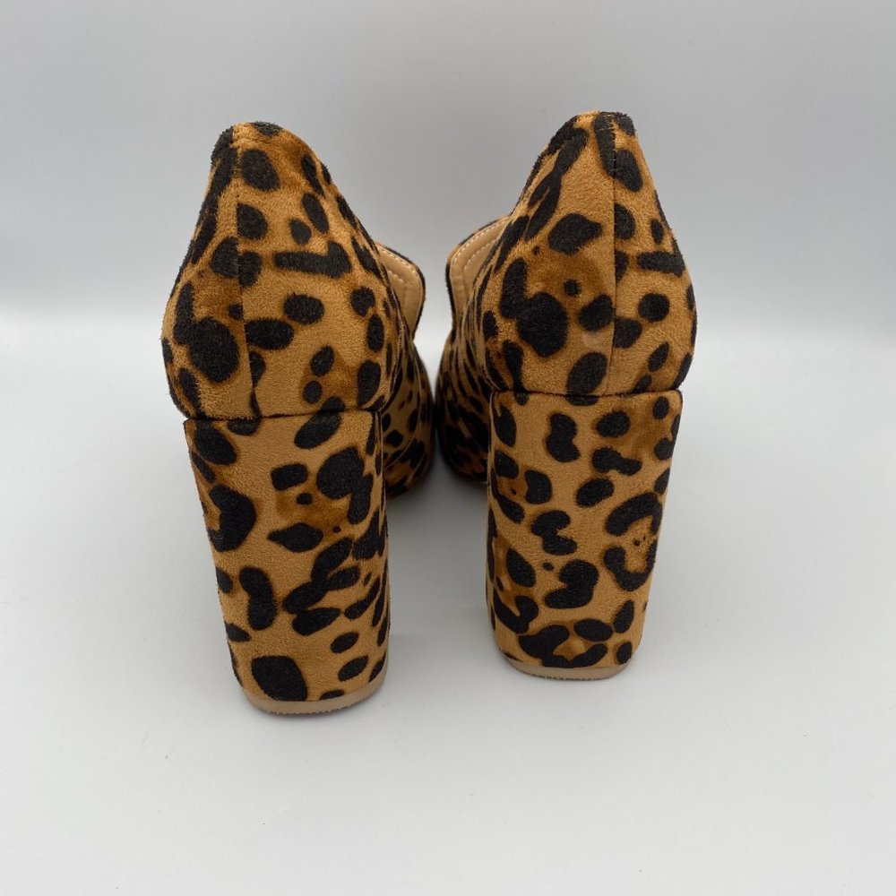 ❤️Sold❤️Chunky Leopard High Heel Square Toe Size 8 - Picture 4 of 4